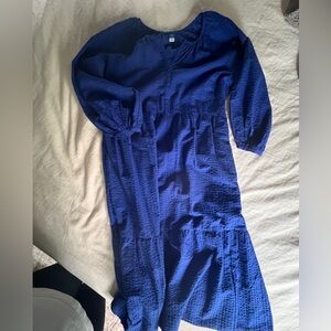 Blue cotton sheath dress